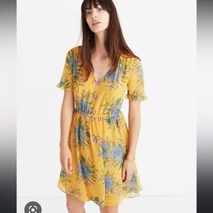 Madewell sweetgrass ruffle-sleeve dress in painted blooms ☀️